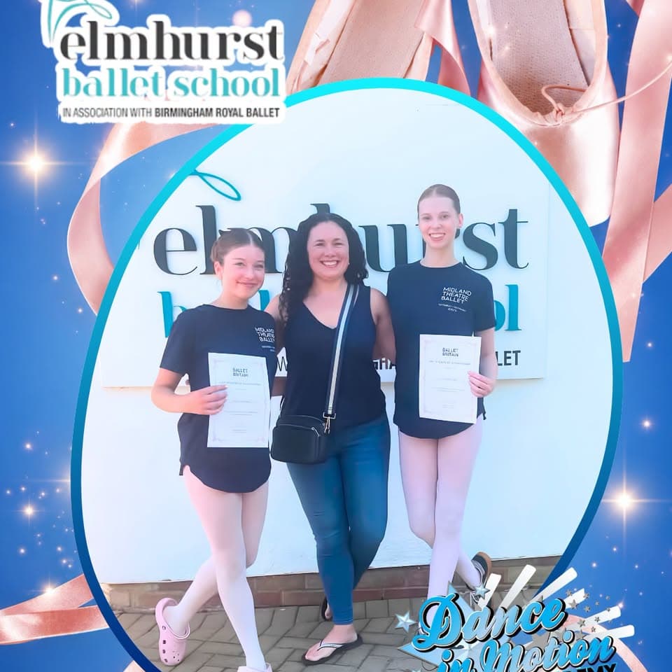 Students celebrating Ballet Britain success linked with Elmhurst Ballet School